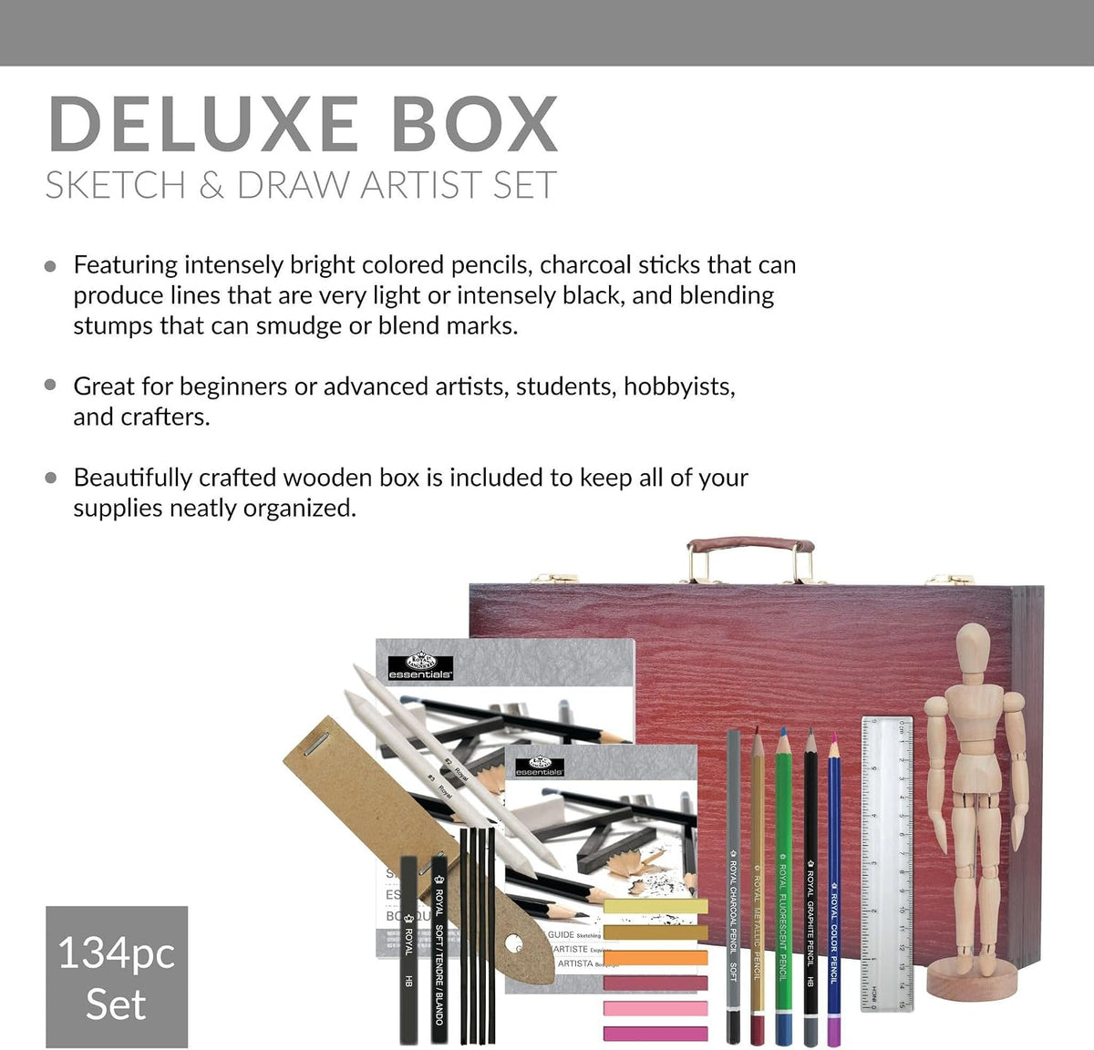 royal & langnickel premier sketching and drawing deluxe showing dimensions