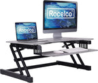 Rocelco 37.5" Deluxe Height Adjustable Standing Desk Converter by Rocelco