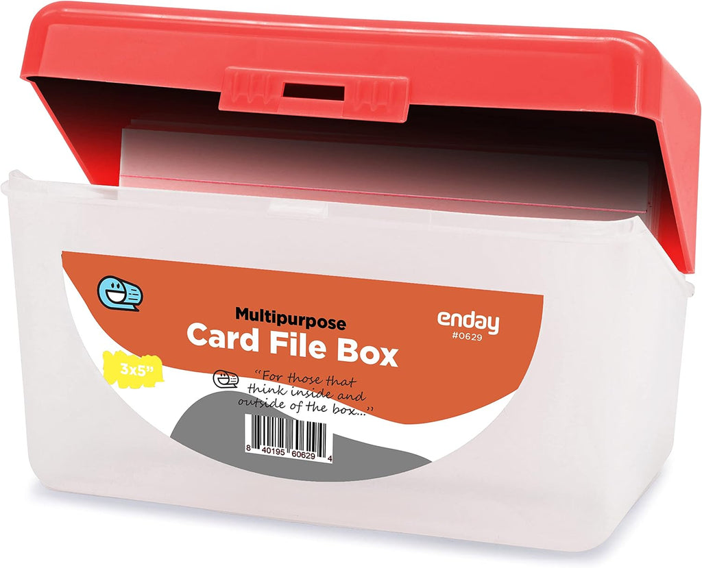 Enday Index Card Holder Red, 3x5 Note Flash Card Organizer Case, Index Card