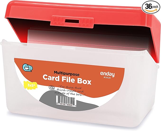 Enday Index Card Holder Red, 3x5 Note Flash Card Organizer Case, Index Card by ENDAY