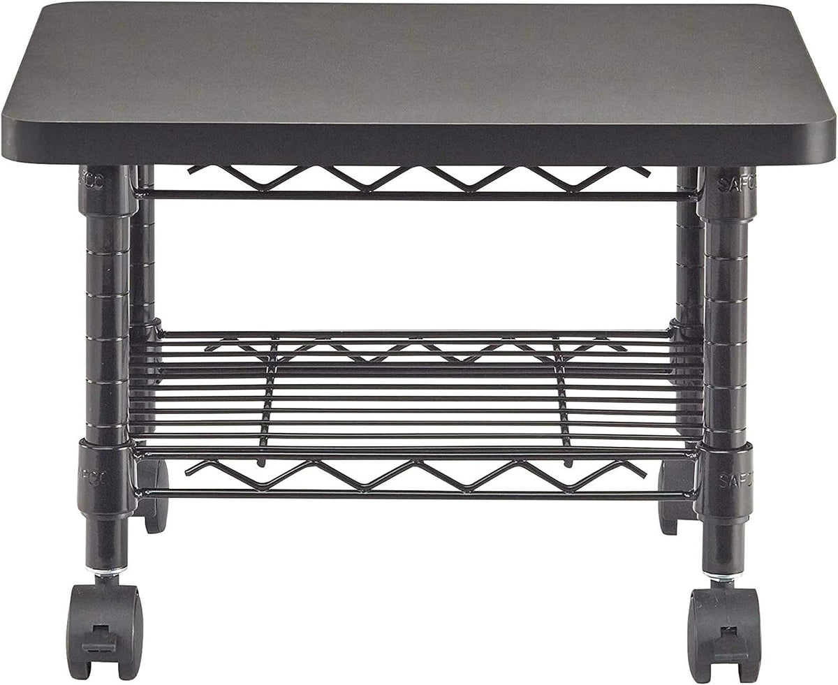 Safco Onyx Rolling Cart Printer Stand, Under-Desk Mobile Utility Table for Ho...