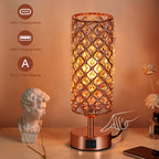 pink crystal table lamp, 3 way dimmable touch, package contents