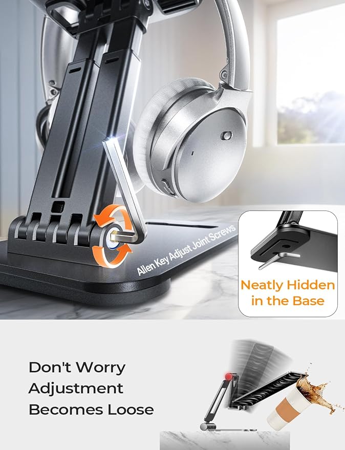 LISEN for iPad Stand Tablet Holder for Desk, Cool Home Office Desk Accessories - Image 7