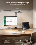 36w led desk lamp with clamp, dual-head architect shown in use