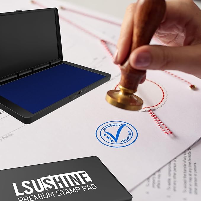 Large Stamp Pad, 6.1 x 3.4 Inch Blue Ink Pad Premium Quality Felt Pad Rubber - Image 5
