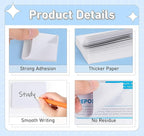 White Sticky Notes 1.5 x 2 in, 10 Pads Small Self-Stick Notes, 100 Sheets/Pad - Image 3