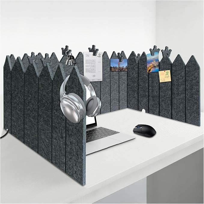 BXI Foldable Felt Desk Divider, 16.5 x 86 Inches Non-Tip Privacy Panel Partition by BXI
