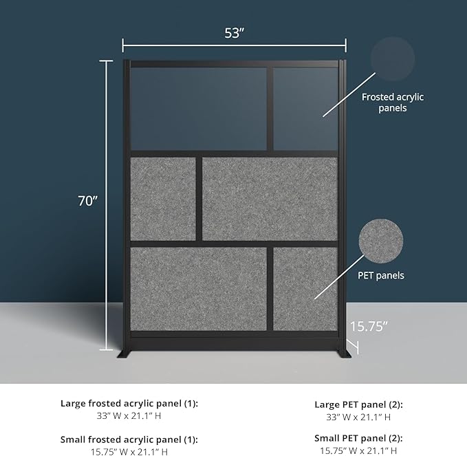 Stand Up Desk Store Expanse Modular Wall | 53'' x 70'' Wall | Expandable - Image 4