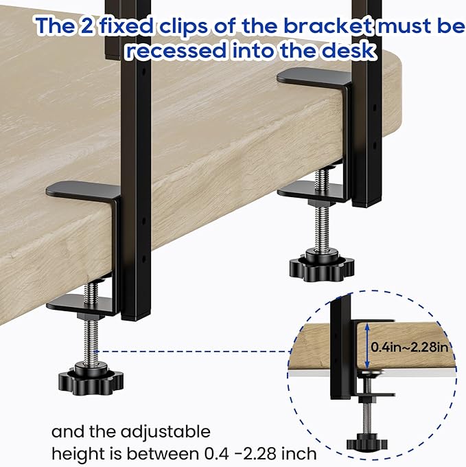 ART-GIFTREE Clamp On Desk Shelf 2-Tier, 12.5 inche Wood Shelving Unit - Image 6