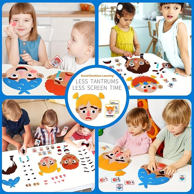 Children's Felt Expression Face DIY Activity Toy, Children's Social Emotional - Image 7