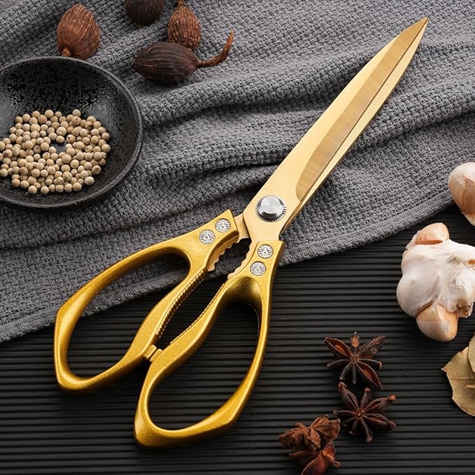 Large Ribbon Cutting Scissors, Heavy duty gold stainless steel scissors - Image 2