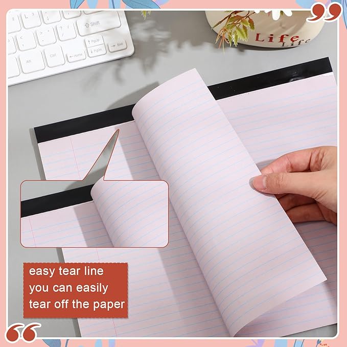 Lincia 6 Pcs 11" x 9.5" Legal Pads College Ruled Notepad Landscape Notebook - Image 4