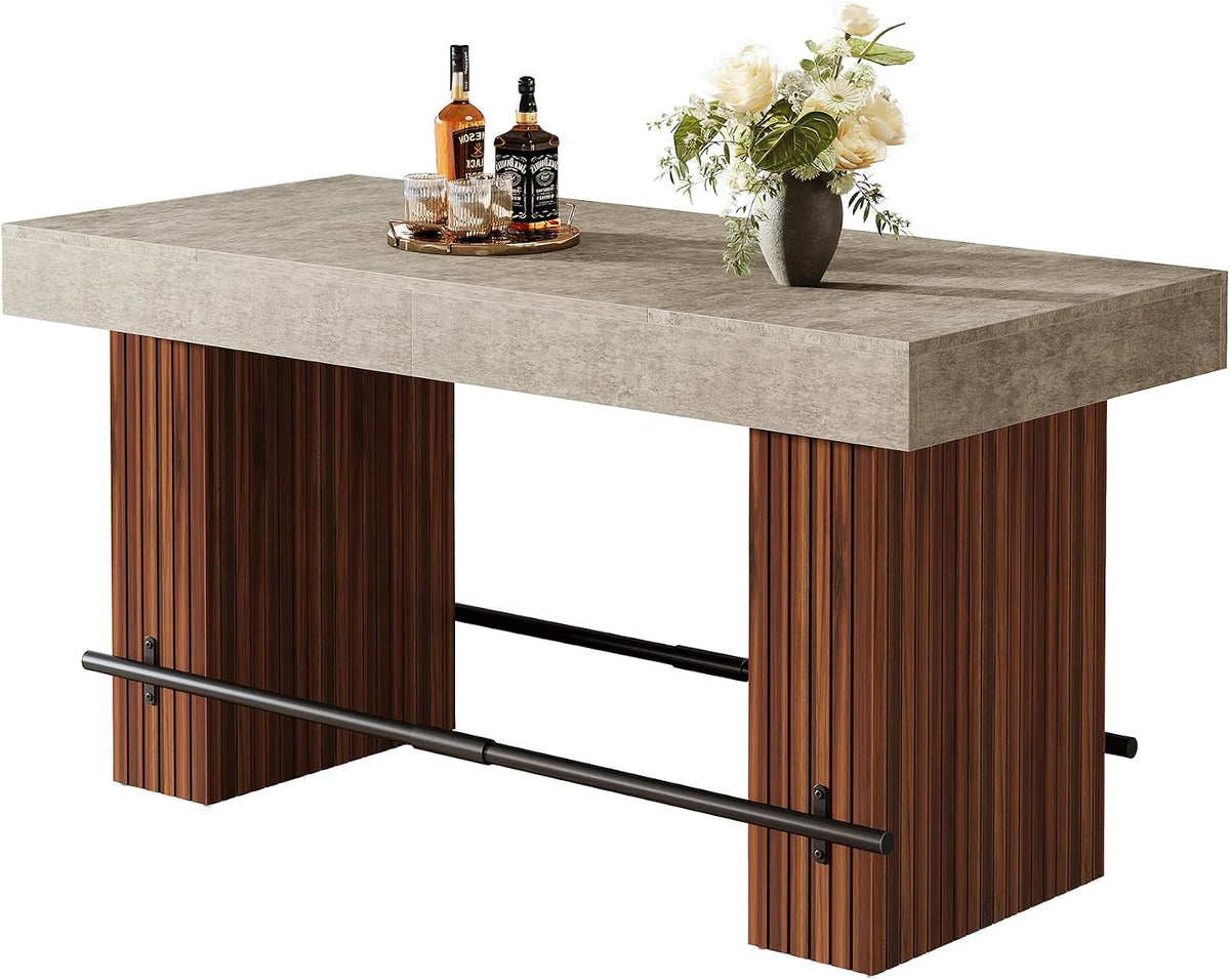 Tribesigns 62.2 Inch Bar Table, Industrial Counter Height Pub Dining Table