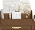 WISUCART Bamboo Desk Organizer Mail Holder Countertop Wood Desk Drawer Tabletop by WISUCART