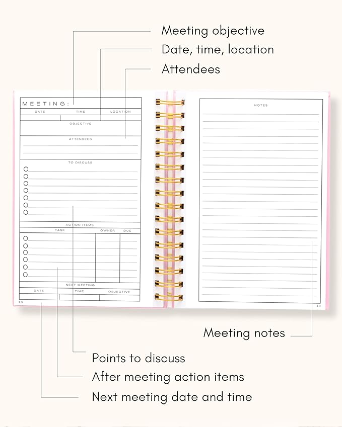 Lamare Meeting Notebook for Work Organization – Perfect Work Notebook for Note - Image 3