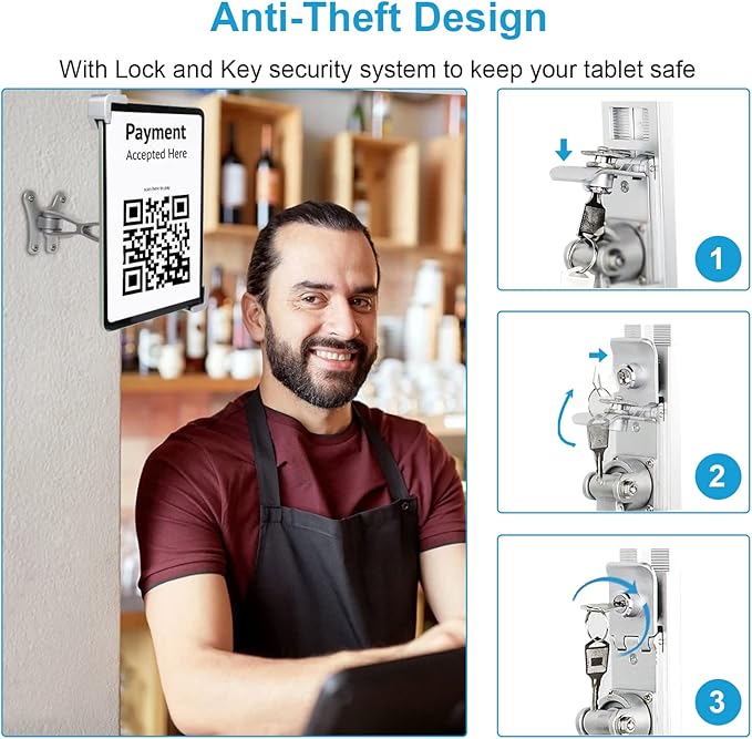 YOOZ Anti Theft Wall Mount for Tablet, Kiosk Counter Retail Security Stand - Image 3
