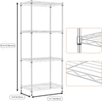 M MZG 4 Tiers Shelf Metal Storage Shelves Wire Rack Closet Organizers - Image 3