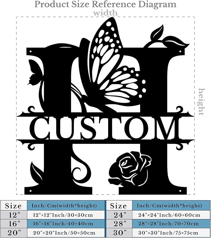 Personalized Custom Letter Name metal Signs, Custom Black Letter Monogram Wall - Image 5
