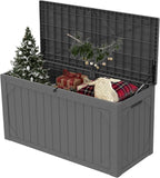 PATIOEASY 100 Gallon Waterproof Large Resin Deck Box，Storage Box by Unknown