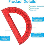 Hoiny 10 Pack Clear Protractor, 6 Inch Plastic Protractors, 180 Degrees - Image 3