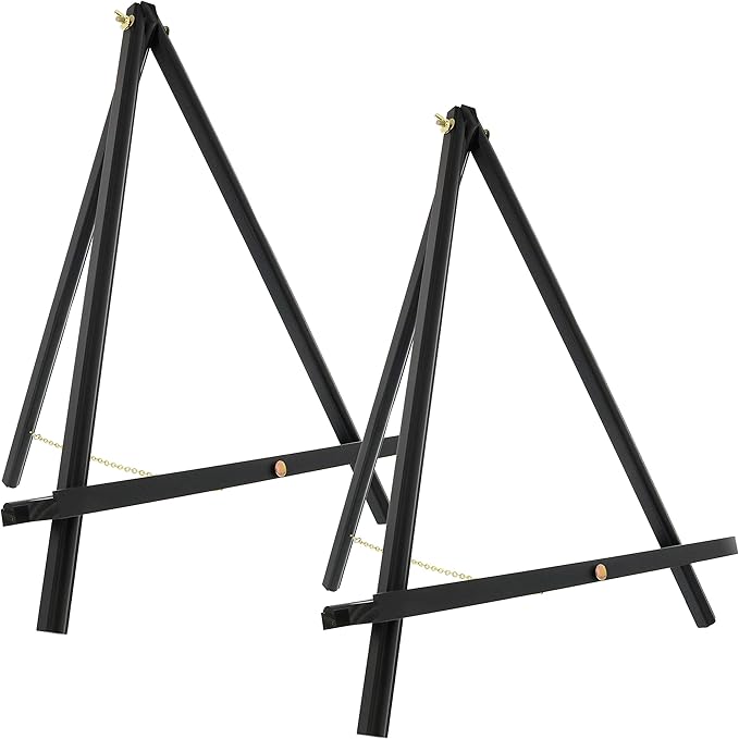 U.S. Art Supply 20" Black Wood Tabletop Easel by USArtSupply