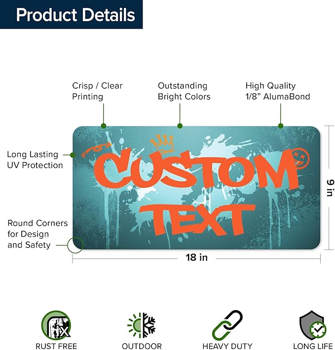 Custom Sign, Custom Street Sign, 11 Font Colors, 13 Font Styles, 4 Hole Options - Image 6