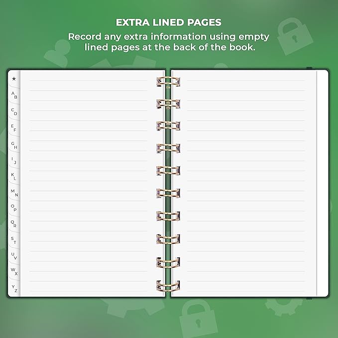 Clever Fox Password Book Spiral – Mini Internet Address & Password Organizer - Image 6