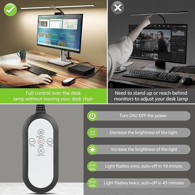ShineTech LED Desk Lamp for Home Office, 3000K Warm White Double Head Architect - Image 7