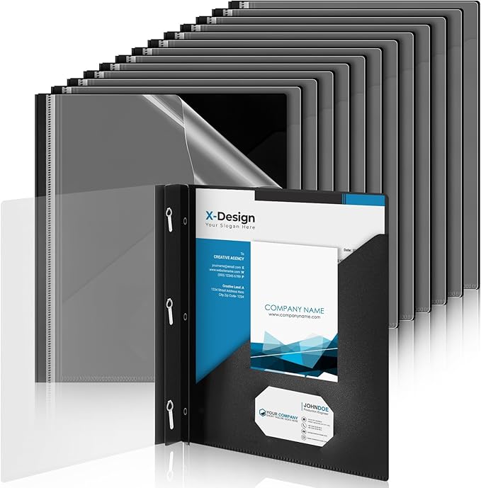 Teling 24 Pcs Clear Front Report Covers by Teling