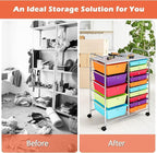 LDAILY 15 Drawer Rolling Storage Cart, Rolling Cart - Image 4