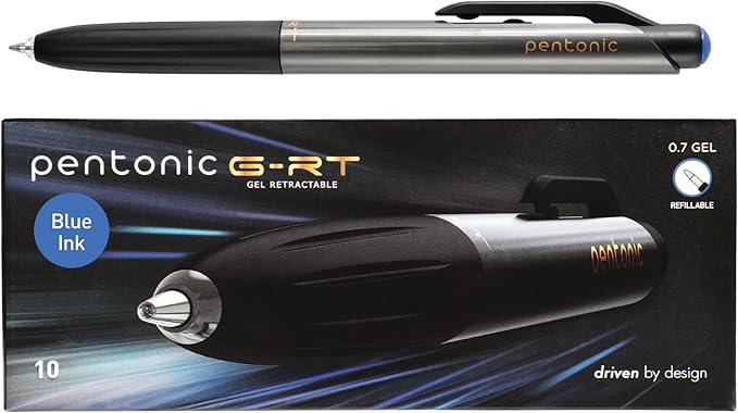 Pentonic GR-T Retractable Gel Pens, 0.7 mm Fine Point, Smooth Writing by PENTONIC