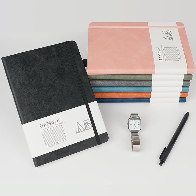OnMove Notebooks Journal for Women Men 12 Pack Bulk Leather Hardcover - Image 6
