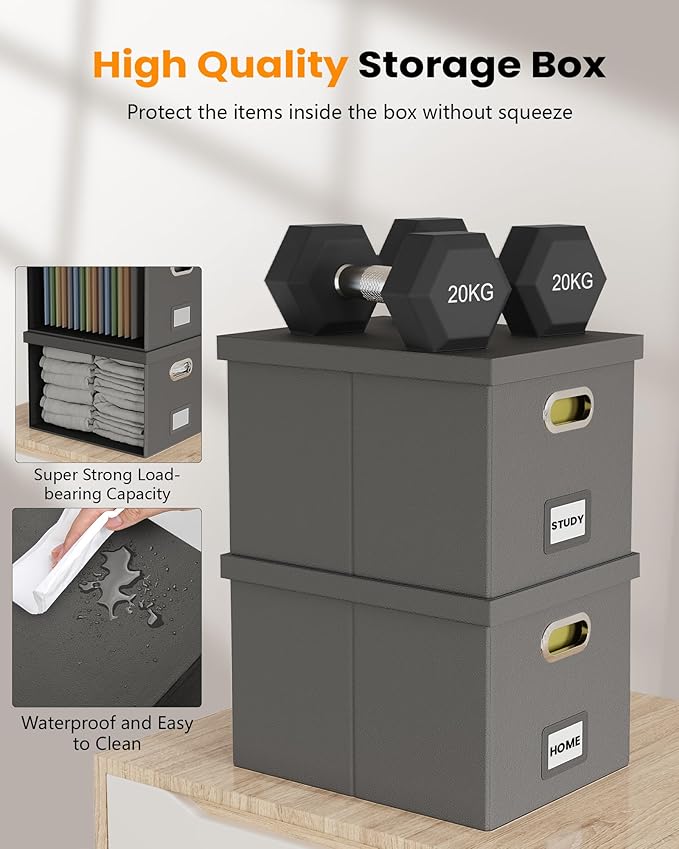 2 Pack File Storage Organizer, Portable File Box - Image 4