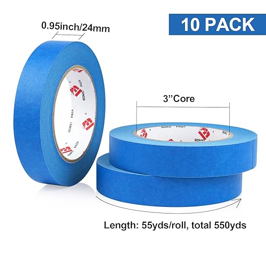 BOMEI PACK Blue Painters Tape 1 Inch Bulk - Image 2