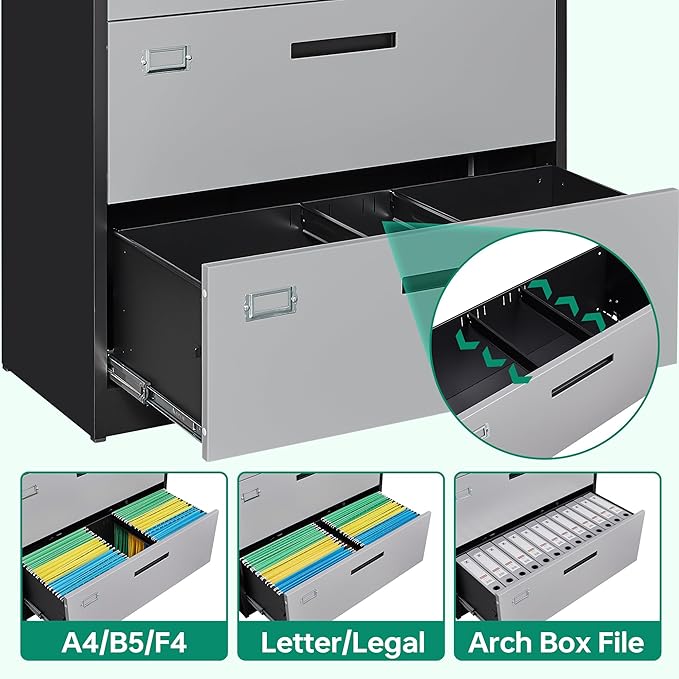 Letaya 4 Drawer Lateral Metal Filing Cabinet - Image 5