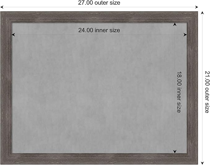 Amanti Art Grey Framed Magnetic Board 21x27 Medium Vision Board - Image 4