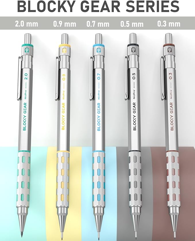 Nicpro 36PCS Blocky Gear Mechanical Pencil Set - Image 5