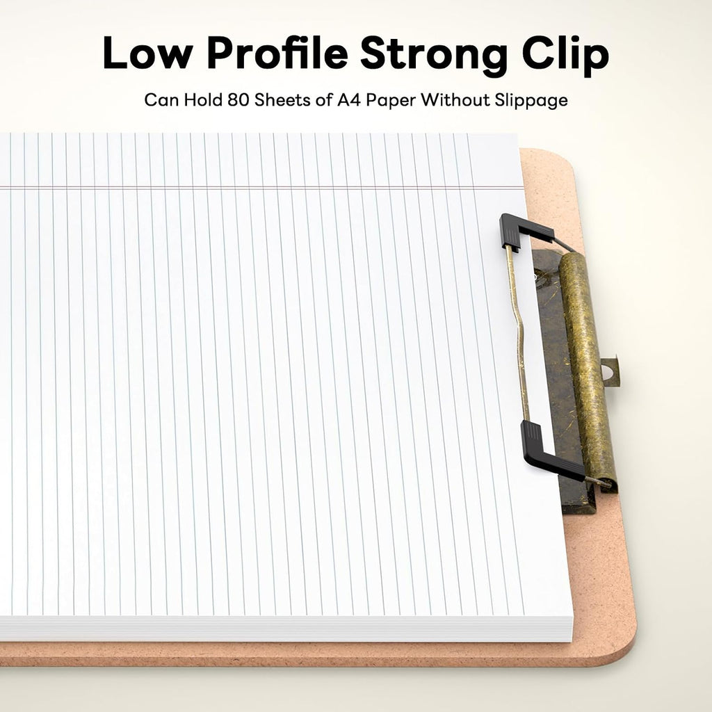 Wood Clipboards with Pen Holder, 8.5 x 11'' Clip Board | Black Clip, 9 x 12.5'', Letter Size for Classroom, Students, Teacher, Office & School Supply
