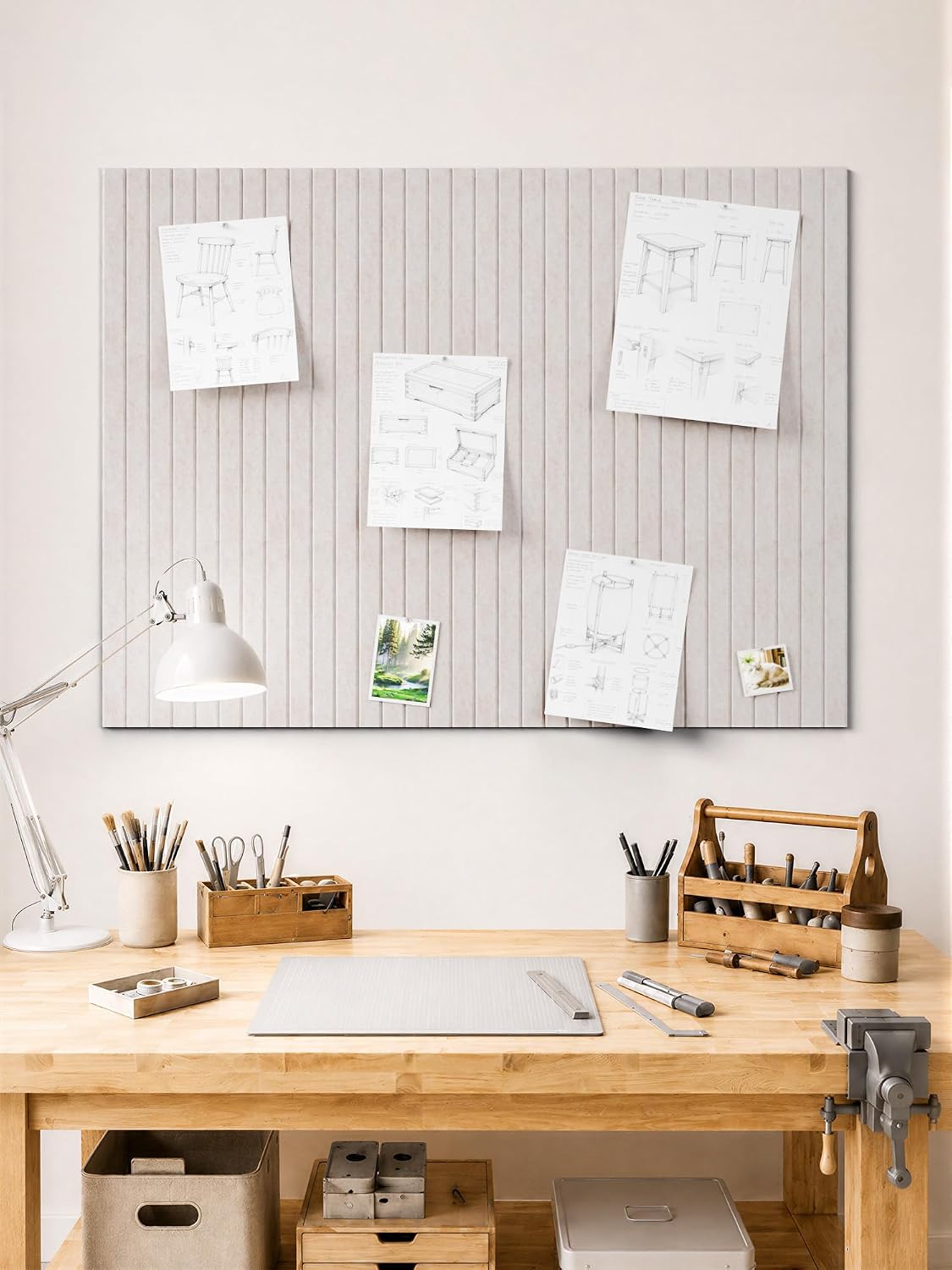 Large Felt Bulletin Board Tiles 48" x 36" Cork Board Alternative (L...