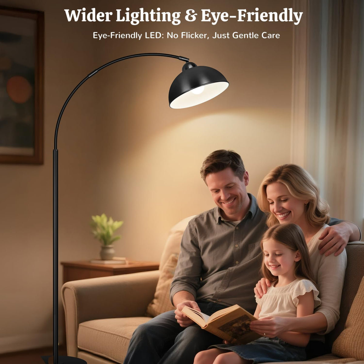 Arc Floor Lamps for Living Room, 72" Modern Tall Lamp with Remote Contro...