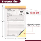 100 Sets Custom 5.7" X 8.5" Invoice Receipt Book, Personalized Duplicate - Image 3