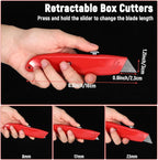 20 Pcs Retractable Utility Knife, Box Cutter Aluminum Alloy Carpet Knife Heavy - Image 2