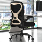 Ergonomic Home Office Chair, 4-Way Lumbar, Thick Cushion, 330LBS | Adjustable Lumbar (up/down/in/out), Rocking Mesh Back, Flip-up Arms, Easy Assembly, Ideal for home offices & small workspaces