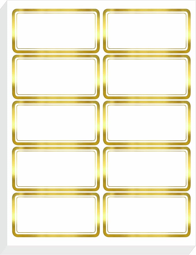 200 PCS Gold Metallic Name Labels, Blank Name Tag Stickers by Stickyourhappymoment