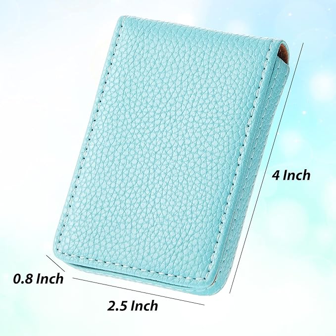 Outus 2 Pieces Business Card Holder, PU Leather Business Card Case Pocket Wallet - Image 2