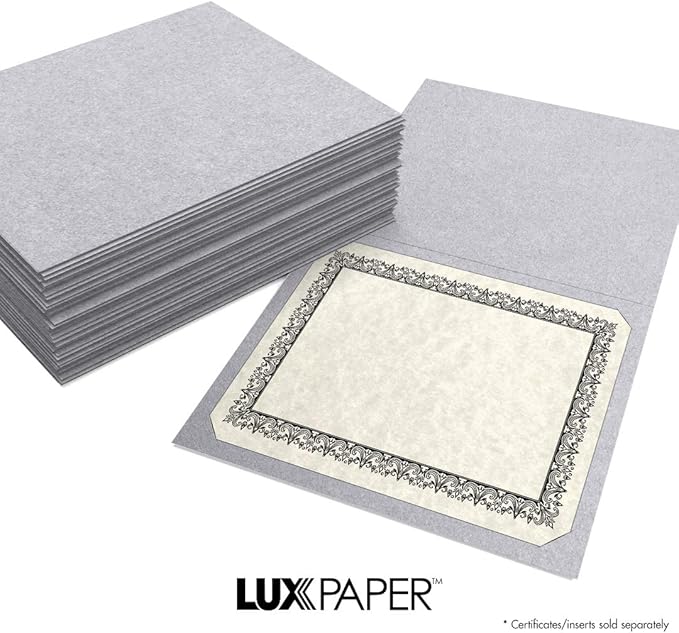 LUXPaper 9.5" x 12" Certificate Holders | Silver Metallic | 105lb. Cover | 100 - Image 8