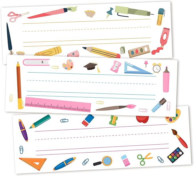 30 Name Tags for Classroom Cubbies, 3x9 in Colorful Name Plates for Desks by OXRUN