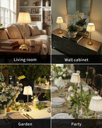 kdg gold cordless portable led table lamp, beige, package contents