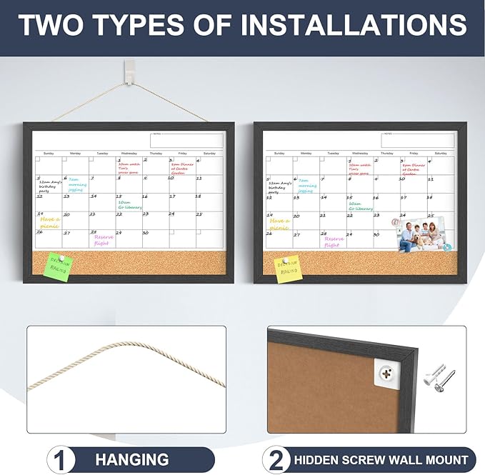 Dry Erase Calendar for Wall, 18x24 Inches Calendar Whiteboard for Wall - Image 2