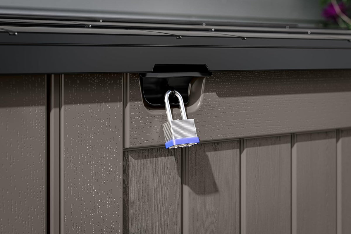 suncast 5.9 ft. x 3.7 ft horizontal stow-away showing dimensions